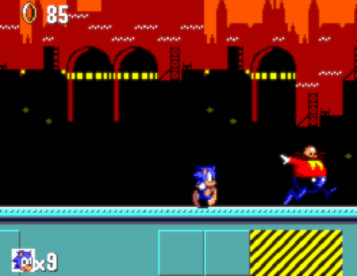 Sonic chasing Robotnik